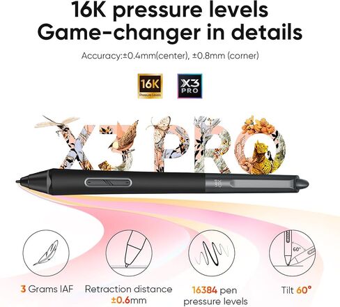 XPPen Artist Pro 16 Gen2 2.5K 16 inch QHD Drawing Tablet & XPPen Artist Drawing Glove 2-Fingers Digital Art Glove (Size L) in Kuwait