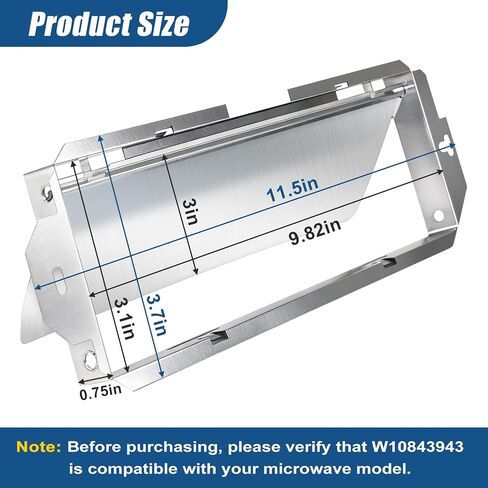 W10843943 Microwave Vent Damper Compatible with Whirlpool Kenmore Kitchenaid Maytag AMV2307PFB5 KHHC2090SBL0, Microwave Air Baffle Replace Parts W10748710 AP5988876 8205811 8205558 (W10843943) in Kuwait