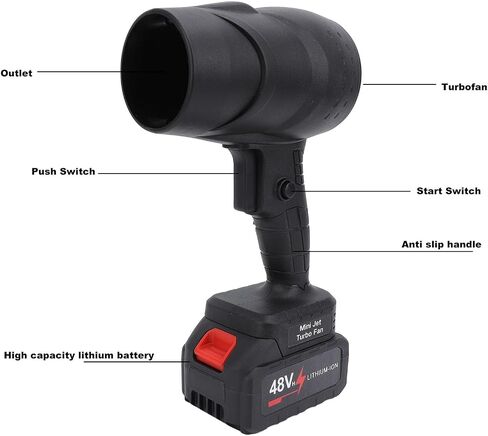 Cordless Electric Air Duster, Rechargeable Handheld Blower with Powerful Turbofan, Portable Compressed Air Duster for Keyboard, Computer, Home, Car, Outdoor Cleaning in Kuwait
