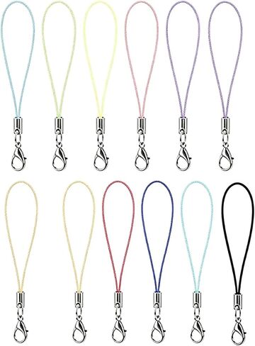 KCKEYS 30 Pcs Colorful Phone Lanyard Cords, Small Lobster Clasp Hook Strap Strings, Replacement Braided Rope for Keychains, Charms, DIY Crafts, Phone Case, Pendant Jewelry Making in Kuwait