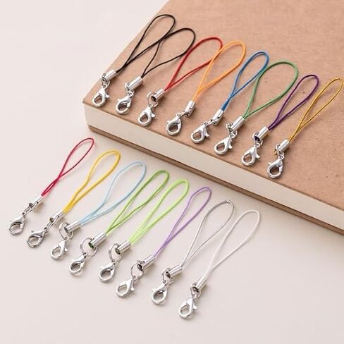 KCKEYS 30 Pcs Colorful Phone Lanyard Cords, Small Lobster Clasp Hook Strap Strings, Replacement Braided Rope for Keychains, Charms, DIY Crafts, Phone Case, Pendant Jewelry Making in Kuwait