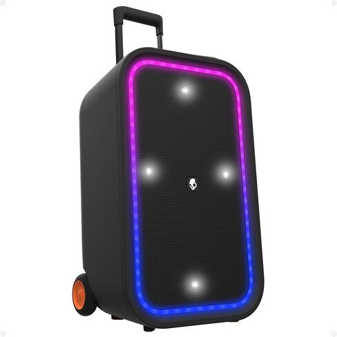 Skullcandy Stomp Bluetooth Speaker – IPX7 Waterproof Wireless Portable Speaker, with LED Lightshow & Strobe Modes, 12 Hour Battery, Multi-Link, & USB-C & USB-A Output Charging (Stomp XXL, Black) in Kuwait