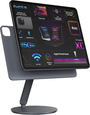 LULULOOK Magnetic iPad Stand for iPad Pro 12.9'', iPad Air 13" M4 (2026)/M3/M2, 360° Rotating Aluminum Alloy Tablet Stand for Desk iPad Holder for iPad Pro 12.9'' 6th/5th/4th/3rd, iPad Air 13 inch in Kuwait