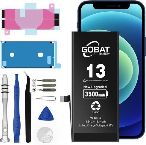 Replacement for iPhone 13 Battery,3500mAh High Capacity Battery for iPhone 13 Model (A2635 A2634 A2633 A2631 A2482) with Replacement Tool Kits in Kuwait