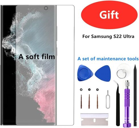 OLED for Samsung Galaxy S22 Ultra 5G LCD Screen Replacement Galaxy S22Ultra SM-S908U SM-S908U1 Display Screen Touch Digitizer Assembly Supports Fingerprint (with Black Frame+Soft Film+Tools) in Kuwait
