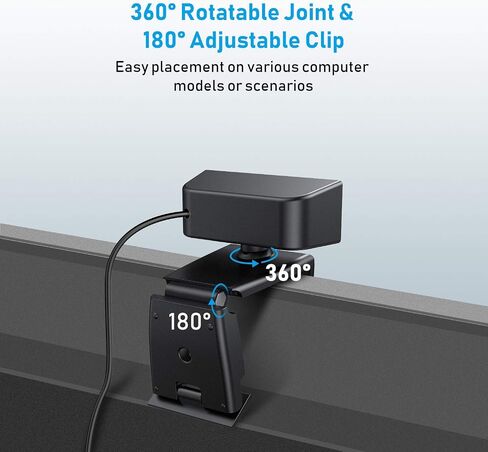 Webcam with Microphone & Privacy Cover, 1080p Streaming Computer Web Camera with Auto Light Correction, Plug and Play USB Webcam, Desktop Laptop PC Camera for Conference Video Calling Recording in Kuwait