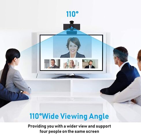 Webcam with Microphone & Privacy Cover, 1080p Streaming Computer Web Camera with Auto Light Correction, Plug and Play USB Webcam, Desktop Laptop PC Camera for Conference Video Calling Recording in Kuwait