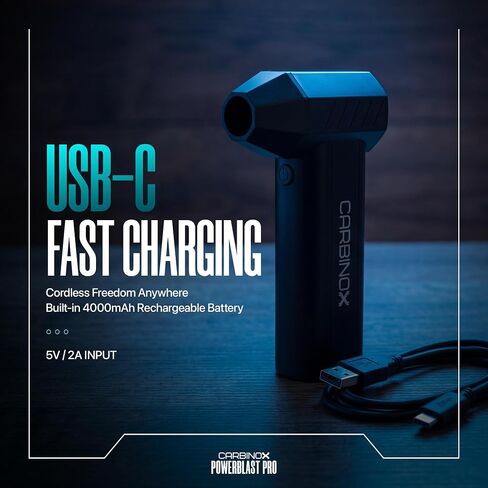 Carbinox Powerblast Electric Compressed Air Dusters for Cleaning - 3 Speed Adjustable Mini Blower with LED Light - 130000 RPM Power Snow Blower Cordless. in Kuwait