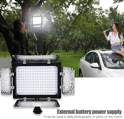 LED Video Light Camera Light Panel On Camera 160 LED 6000K Dimmable 10W 1150LX 60 Degree Hot Shoe 1 4 Screw Hole with 3 Diffusers for DSLR DV Camcorder in Kuwait
