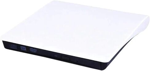 External DVD CD Drive Compatible for Laptop USB 3.0 External DVD-RW Player CD Drive, Optical Burner Writer Rewriter for Mac Computer Notebook Desktop PC Windows 7/8/10, Slim White in Kuwait