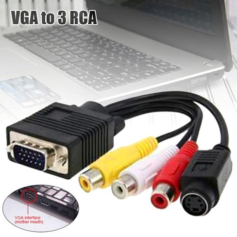 VGA to 3RCA S Video Adapter Cable 30cm for Display in Kuwait