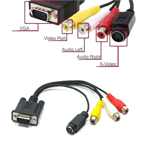 VGA to 3RCA S Video Adapter Cable 30cm for Display in Kuwait