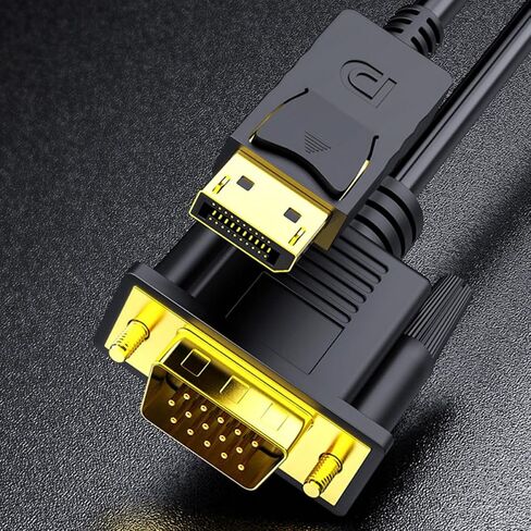 Vga Adapter Cable for Monitor and Display, Supports 1920x1080 Resolution, No Driver Needed, Copper Material, for Gaming and Video Streaming in Kuwait