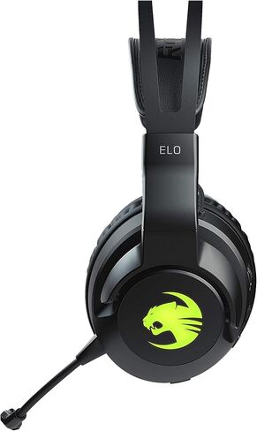 ROCCAT Elo 7.1 Air PC Wireless Gaming Headset, Surround Sound Headphones with Detachable Noise Cancelling Microphone, 50mm Drivers, 24 Hr Battery Life, RGB Lighting, Black in Kuwait