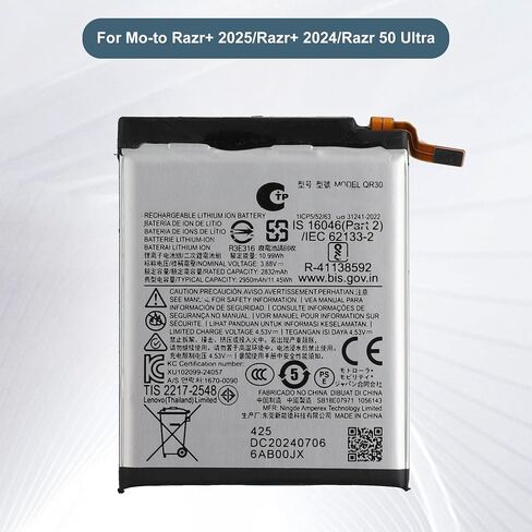 QR30 Replacement Battery for Moto Razr+ 2025/Razr+ 2024/Razr 50 Ultra Battery with Tools in Kuwait