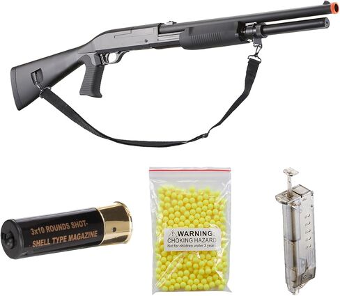M3 Airsoft Shotgun Multi-Shot Triple Burst Pump Action Steel/Polymer with Shells- 380 FPS in Kuwait