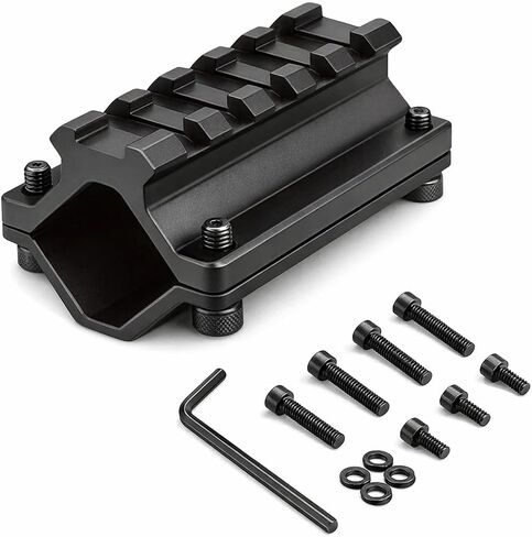360 Tactical Shotgun Single Rail Barrel Mount 5 Slots 2.5" Two Piece Design Clamps To Barrel Diameters .75" to 1.1" Five Slot Barrel Mount in Kuwait