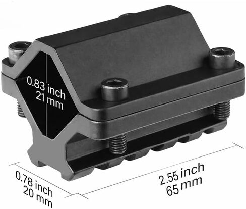 360 Tactical Shotgun Single Rail Barrel Mount 5 Slots 2.5" Two Piece Design Clamps To Barrel Diameters .75" to 1.1" Five Slot Barrel Mount in Kuwait