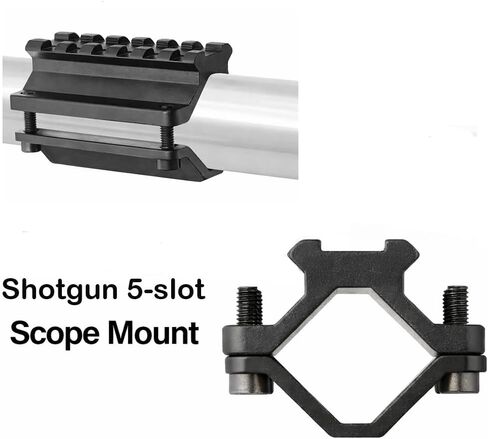 360 Tactical Shotgun Single Rail Barrel Mount 5 Slots 2.5" Two Piece Design Clamps To Barrel Diameters .75" to 1.1" Five Slot Barrel Mount in Kuwait
