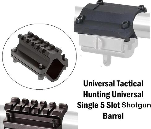 360 Tactical Shotgun Single Rail Barrel Mount 5 Slots 2.5" Two Piece Design Clamps To Barrel Diameters .75" to 1.1" Five Slot Barrel Mount in Kuwait