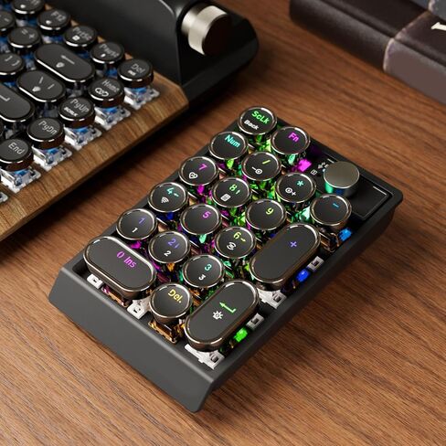 ciciglow Wireless Numeric Keypad 19 Keys, 3 Mode Bluetooth 2.4G Hot Swappable Mechanical Numpad with RGB Backlight Multifunctional Knob for Data Entry and Accounting Tasks in Kuwait