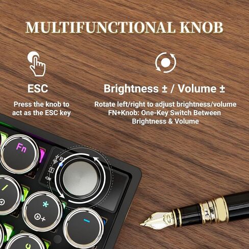 ciciglow Wireless Numeric Keypad 19 Keys, 3 Mode Bluetooth 2.4G Hot Swappable Mechanical Numpad with RGB Backlight Multifunctional Knob for Data Entry and Accounting Tasks in Kuwait