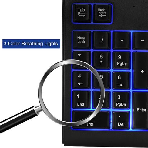 Tyenaza USB Numeric Keypad Mechanical Touch Feeling 19 Key 3 Color Breathing Lights for Data Entry Portable in Kuwait