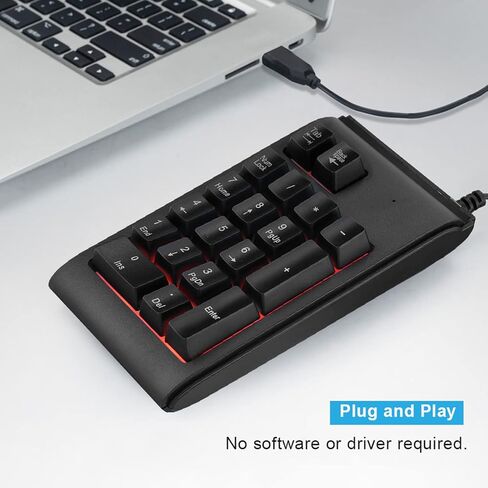 Tyenaza USB Numeric Keypad Mechanical Touch Feeling 19 Key 3 Color Breathing Lights for Data Entry Portable in Kuwait