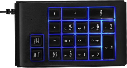 19 Key USB Numeric Keypad, 3 Color Breathing Light Mechanical Touch Feeling Numpad with Plug and Play, for Laptop Desktop in Kuwait