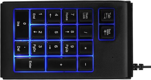 19 Key USB Numeric Keypad, 3 Color Breathing Light Mechanical Touch Feeling Numpad with Plug and Play, for Laptop Desktop in Kuwait