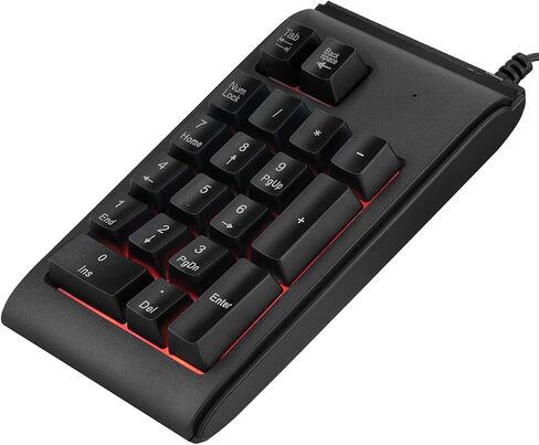 19 Key USB Numeric Keypad, 3 Color Breathing Light Mechanical Touch Feeling Numpad with Plug and Play, for Laptop Desktop in Kuwait
