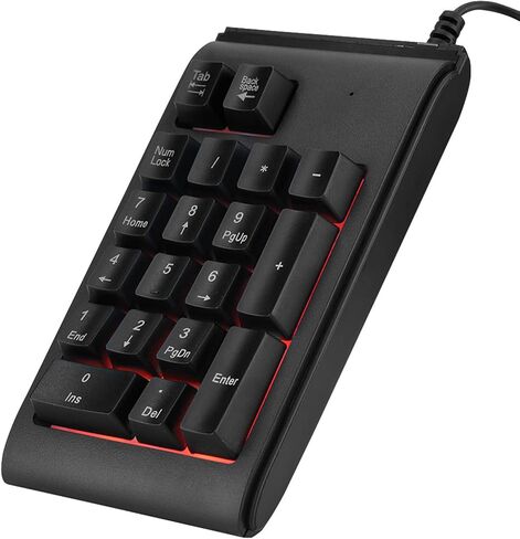19 Key USB Numeric Keypad, 3 Color Breathing Light Mechanical Touch Feeling Numpad with Plug and Play, for Laptop Desktop in Kuwait