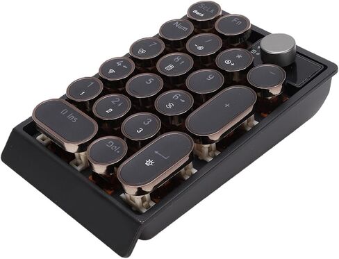 Fockety Wireless Number Pad, 19 Keys 3 Mode Bluetooth 2.4G Wireless Numeric Keypad with RGB Backlight, 5.5x14.7x1.7in 1000mAh Hot Swappable Retro Mechanical Numpad for Laptop PC in Kuwait