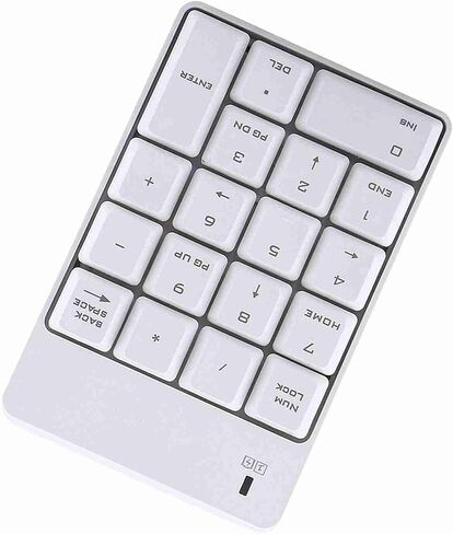Bewinner Wireless USB Numeric Keypad, 2.4GHz 18 Keys Number Pad for Laptop, Numpad with Plug and Play, Mini Portable Keypad for Notebook PC, White (White) in Kuwait
