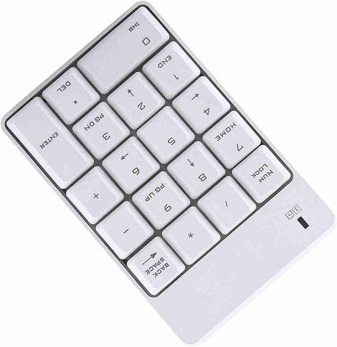 Bewinner Wireless USB Numeric Keypad, 2.4GHz 18 Keys Number Pad for Laptop, Numpad with Plug and Play, Mini Portable Keypad for Notebook PC, White (White) in Kuwait
