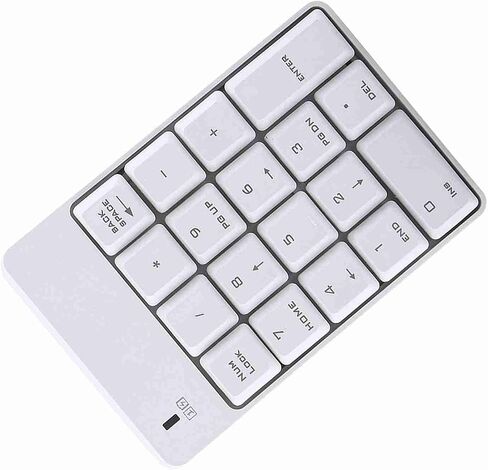 Bewinner Wireless USB Numeric Keypad, 2.4GHz 18 Keys Number Pad for Laptop, Numpad with Plug and Play, Mini Portable Keypad for Notebook PC, White (White) in Kuwait