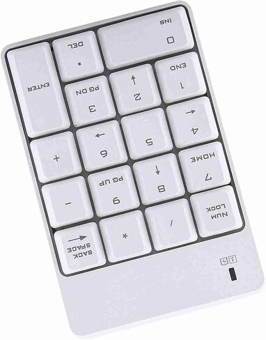 Bewinner Wireless USB Numeric Keypad, 2.4GHz 18 Keys Number Pad for Laptop, Numpad with Plug and Play, Mini Portable Keypad for Notebook PC, White (White) in Kuwait