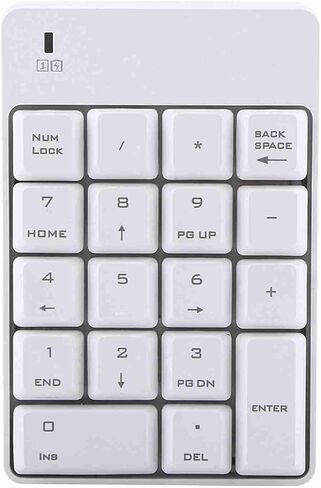 Bewinner Wireless USB Numeric Keypad, 2.4GHz 18 Keys Number Pad for Laptop, Numpad with Plug and Play, Mini Portable Keypad for Notebook PC, White (White) in Kuwait