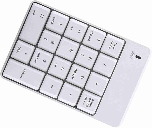 Bewinner Wireless USB Numeric Keypad, 2.4GHz 18 Keys Number Pad for Laptop, Numpad with Plug and Play, Mini Portable Keypad for Notebook PC, White (White) in Kuwait