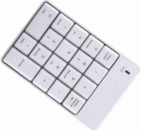 Bewinner Wireless USB Numeric Keypad, 2.4GHz 18 Keys Number Pad for Laptop, Numpad with Plug and Play, Mini Portable Keypad for Notebook PC, White (White) in Kuwait