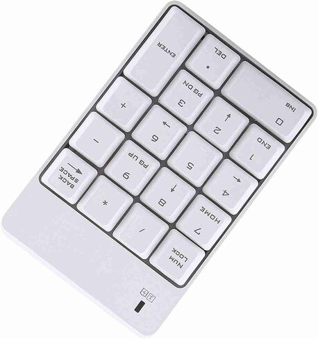 Bewinner Wireless USB Numeric Keypad, 2.4GHz 18 Keys Number Pad for Laptop, Numpad with Plug and Play, Mini Portable Keypad for Notebook PC, White (White) in Kuwait