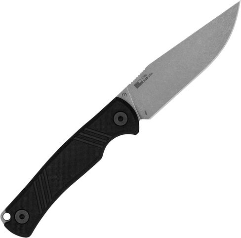 Kershaw Pack Mule Fixed Blade Field Knife, 3.9 inch N690 Steel Blade, Working Finish, Clip Point, Includes Kydex Sheath, Made in the USA in Kuwait