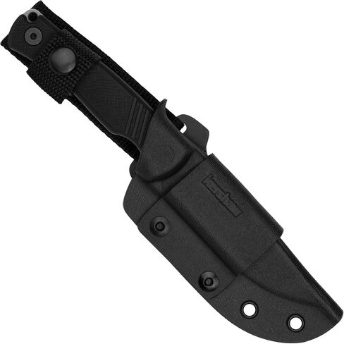 Kershaw Pack Mule Fixed Blade Field Knife, 3.9 inch N690 Steel Blade, Working Finish, Clip Point, Includes Kydex Sheath, Made in the USA in Kuwait
