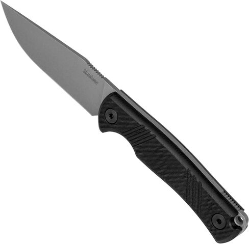 Kershaw Pack Mule Fixed Blade Field Knife, 3.9 inch N690 Steel Blade, Working Finish, Clip Point, Includes Kydex Sheath, Made in the USA in Kuwait
