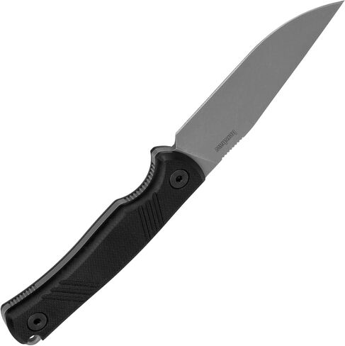Kershaw Pack Mule Fixed Blade Field Knife, 3.9 inch N690 Steel Blade, Working Finish, Clip Point, Includes Kydex Sheath, Made in the USA in Kuwait