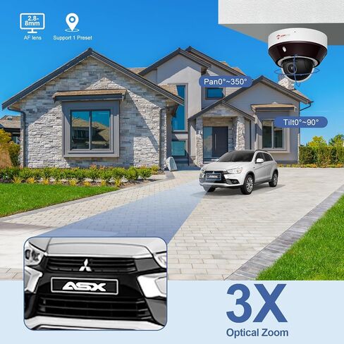 Anpviz Mini 4K 8MP PTZ POE IP Dome Camera Outdoor with 3X Optical Zoom in Kuwait
