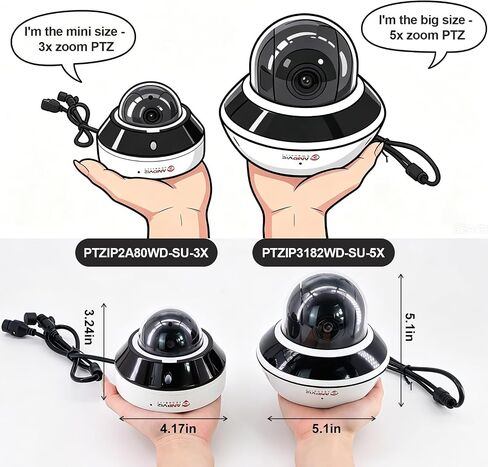Anpviz Mini 4K 8MP PTZ POE IP Dome Camera Outdoor with 3X Optical Zoom in Kuwait