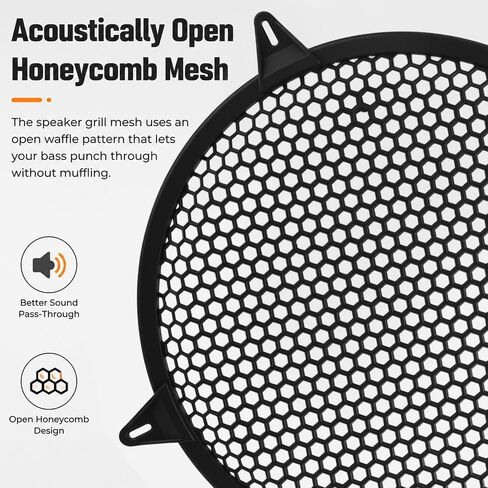 12 Inch Speaker Grill Cover with Mounting Screws,Rustproof Waffle Mesh 12 Inch Subwoofer Grill for Protect Damage,Arched Universal Subwoofer Cover for Car Marine Home Audio in Saudi Arabia