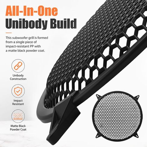 12 Inch Speaker Grill Cover with Mounting Screws,Rustproof Waffle Mesh 12 Inch Subwoofer Grill for Protect Damage,Arched Universal Subwoofer Cover for Car Marine Home Audio in Saudi Arabia