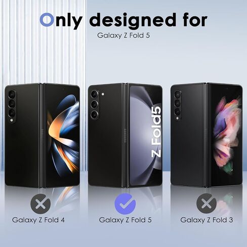 Screen Protector for Samsung Galaxy Z Fold 5 5G, Flexible TPU Screen Protector, 2 Pack Front with 2 Pack Inside, Fingerprint Unlock, Case Friendly, Bubble Free, Anti-Scratch, HD Clear in Kuwait